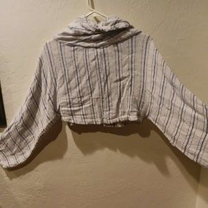 Free People cowl neck long sleeve crop top